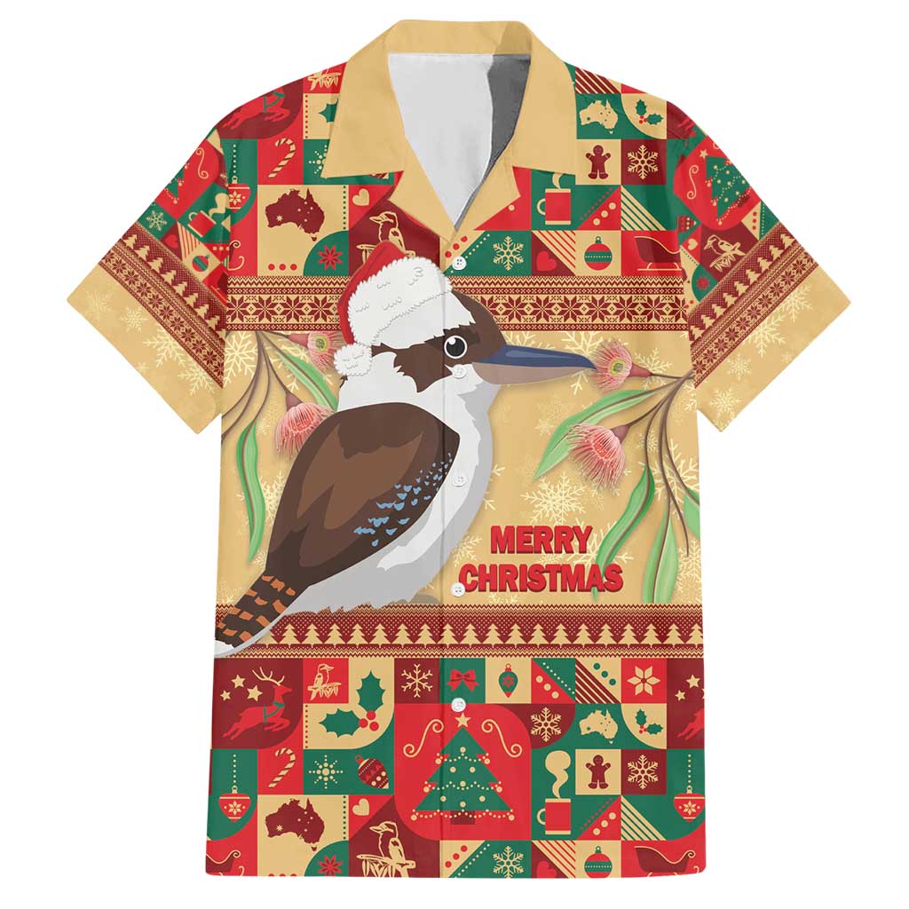 Australia Christmas Hawaiian Shirt Kookaburra Santa With Gumtree - Vibe Hoodie Shop