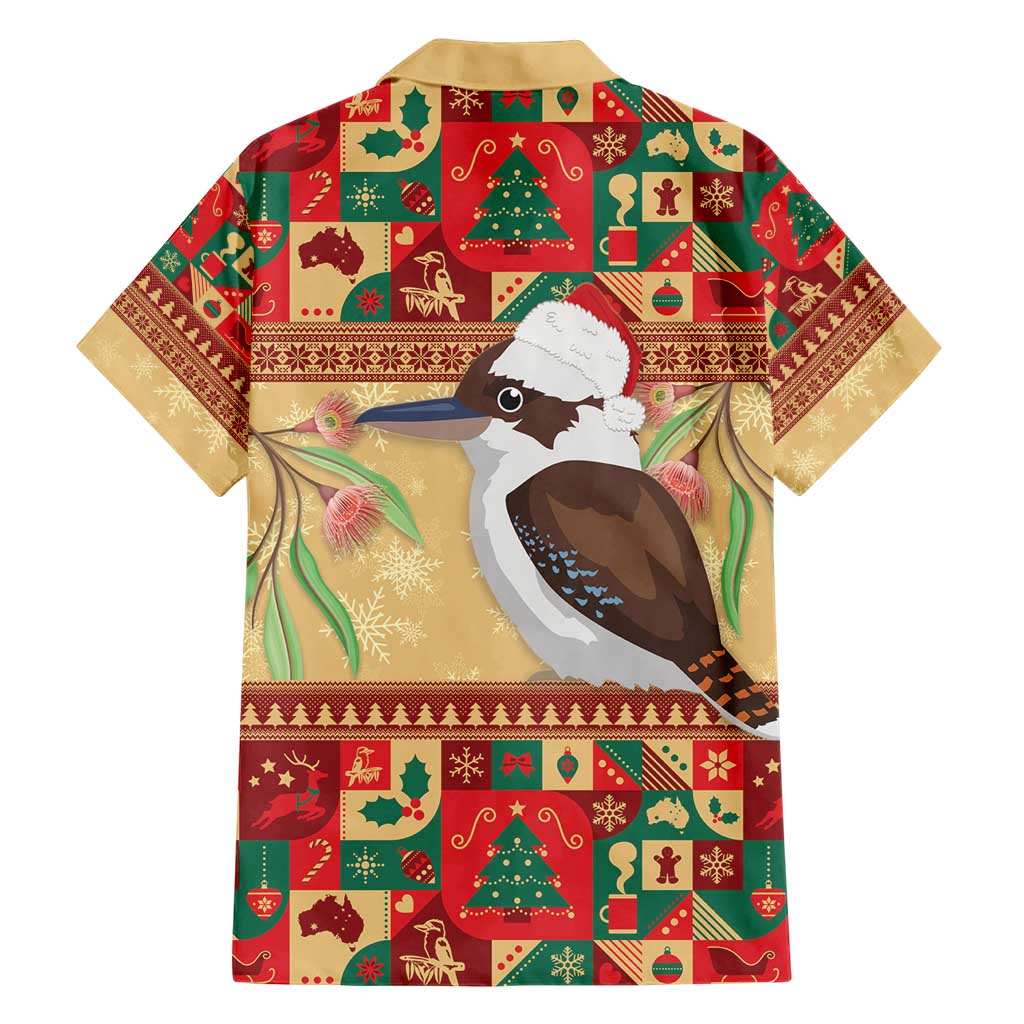 Australia Christmas Hawaiian Shirt Kookaburra Santa With Gumtree - Vibe Hoodie Shop