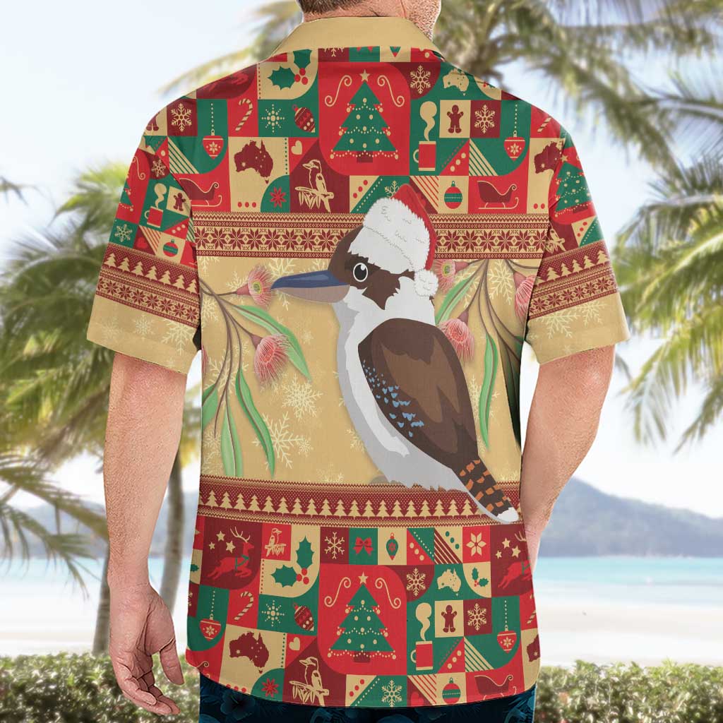 Australia Christmas Hawaiian Shirt Kookaburra Santa With Gumtree - Vibe Hoodie Shop