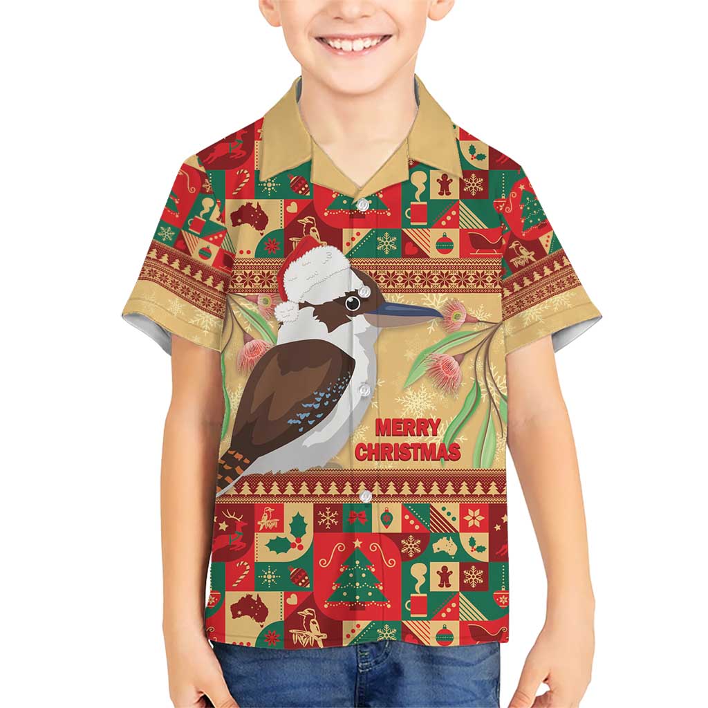 Australia Christmas Hawaiian Shirt Kookaburra Santa With Gumtree - Vibe Hoodie Shop