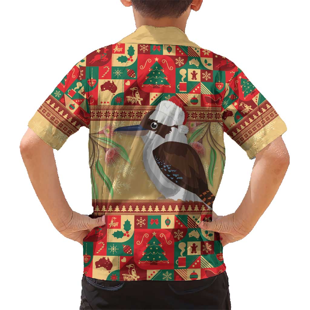 Australia Christmas Hawaiian Shirt Kookaburra Santa With Gumtree - Vibe Hoodie Shop