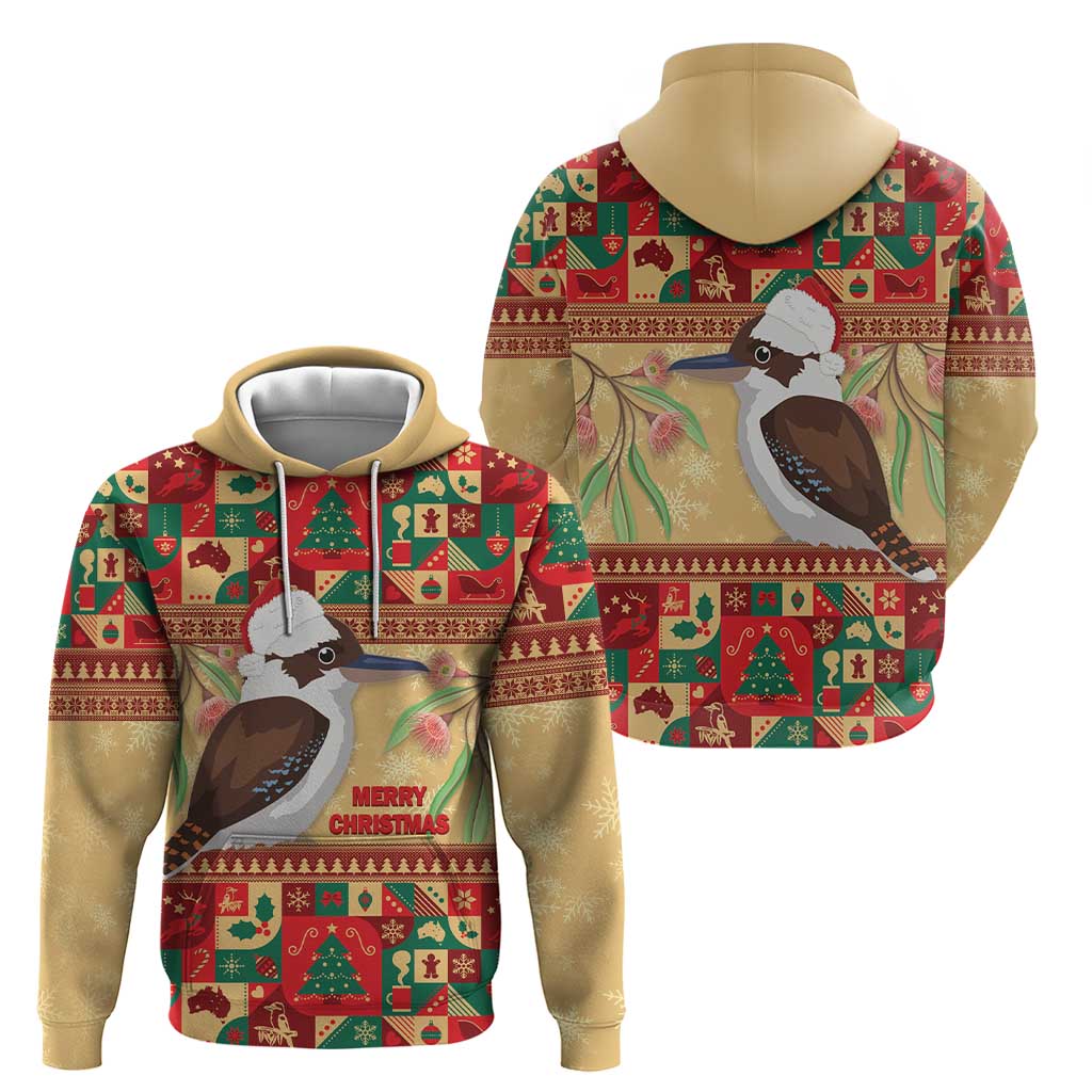 Australia Christmas Hoodie Kookaburra Santa With Gumtree - Vibe Hoodie Shop