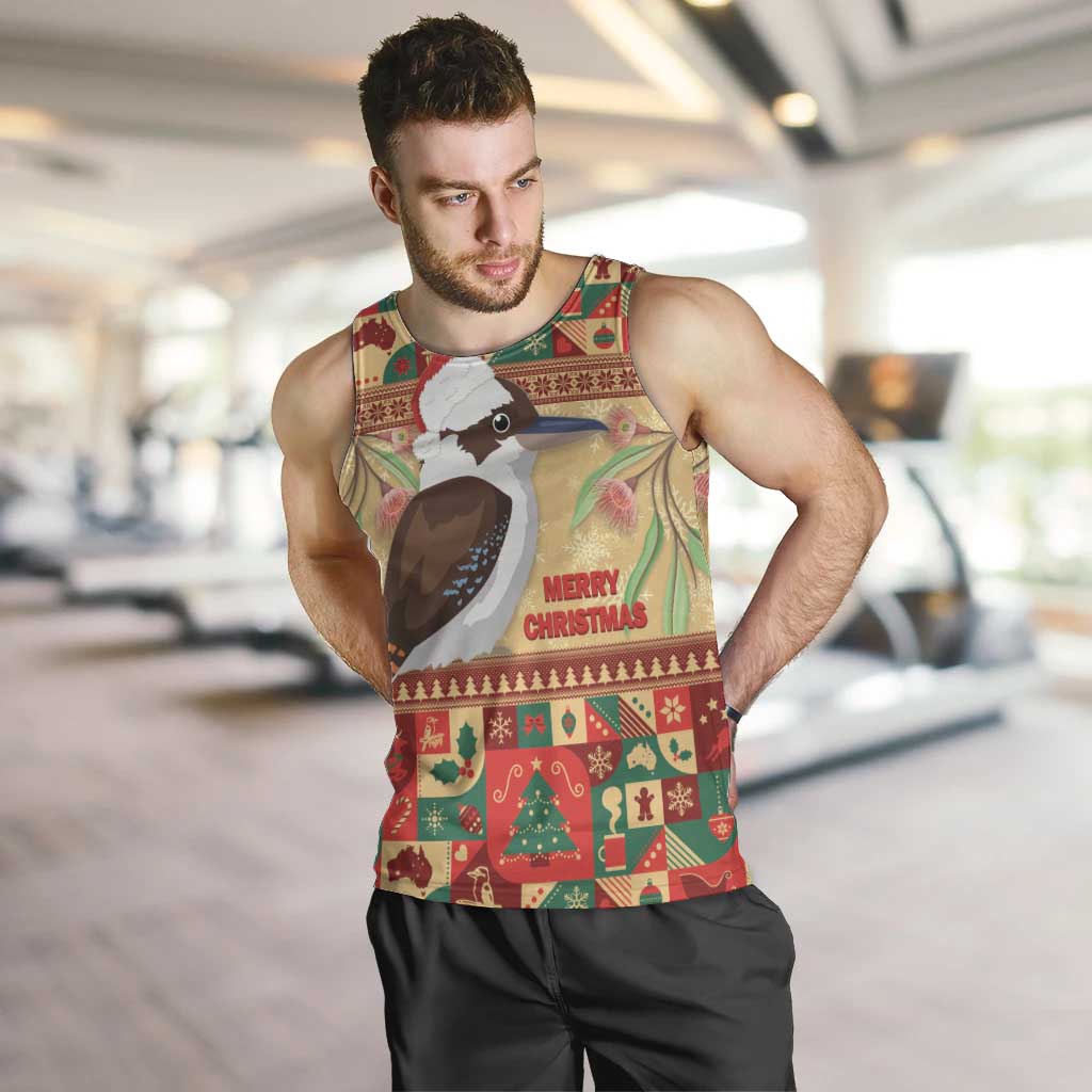 Australia Christmas Men Tank Top Kookaburra Santa With Gumtree - Vibe Hoodie Shop