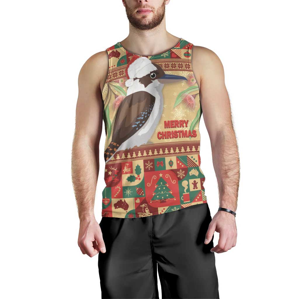 Australia Christmas Men Tank Top Kookaburra Santa With Gumtree - Vibe Hoodie Shop