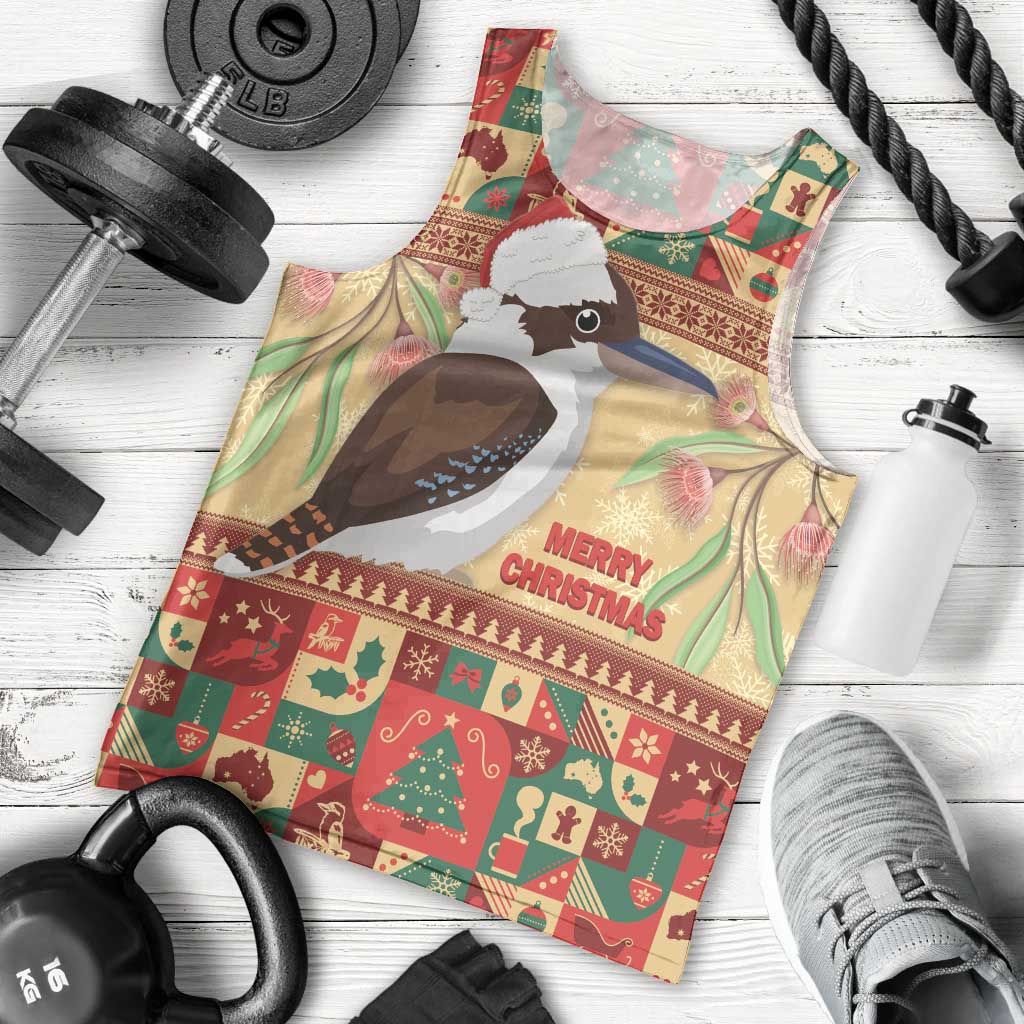 Australia Christmas Men Tank Top Kookaburra Santa With Gumtree - Vibe Hoodie Shop