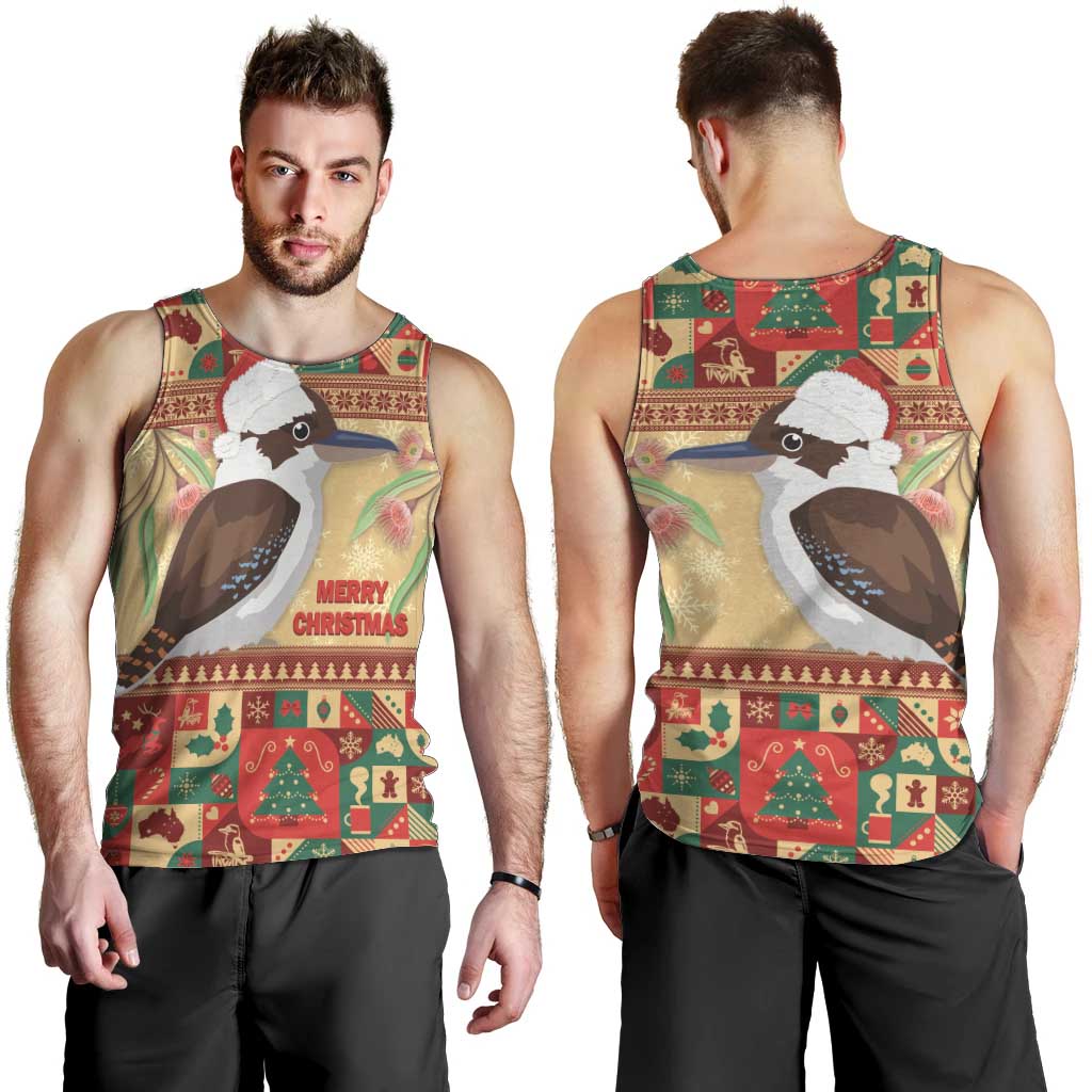 Australia Christmas Men Tank Top Kookaburra Santa With Gumtree - Vibe Hoodie Shop