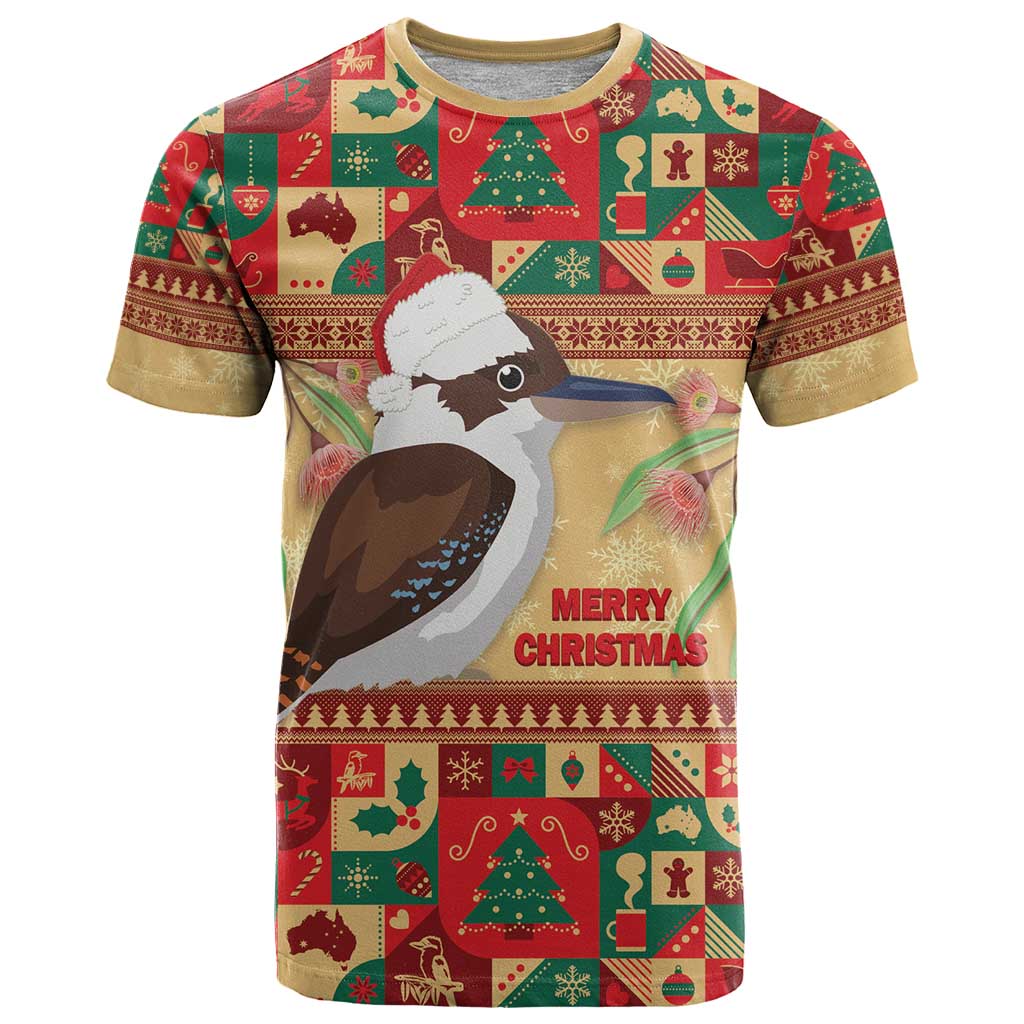 Australia Christmas T Shirt Kookaburra Santa With Gumtree - Vibe Hoodie Shop