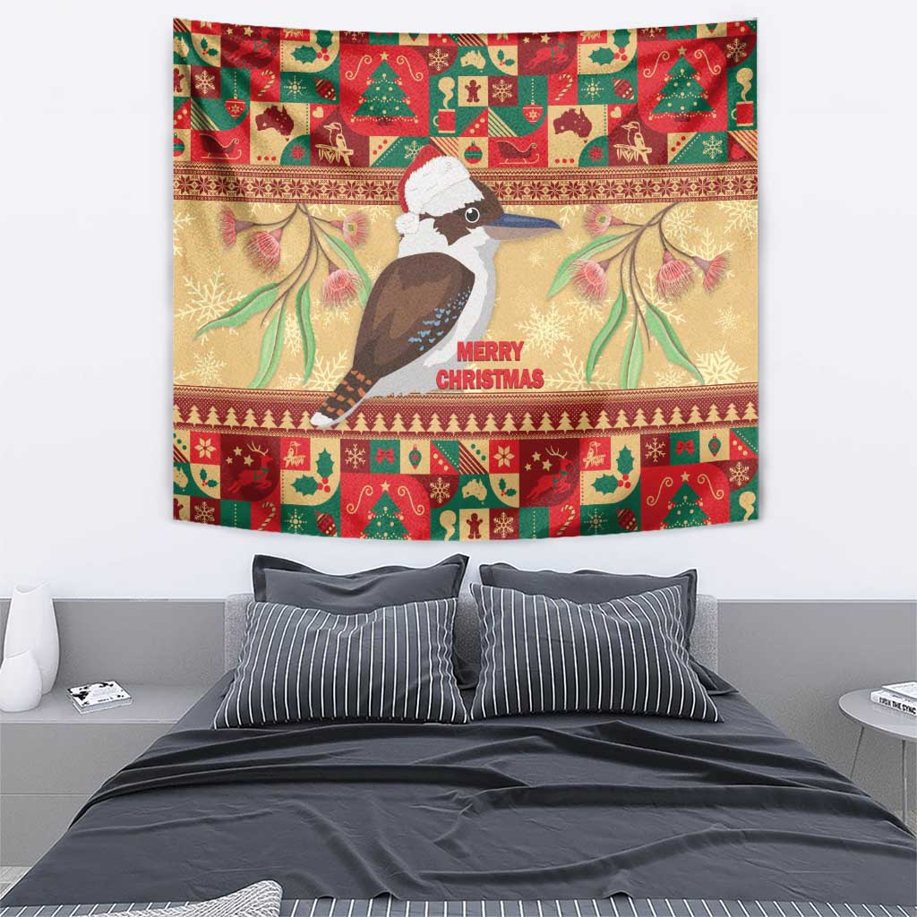 Australia Christmas Tapestry Kookaburra Santa With Gumtree - Vibe Hoodie Shop