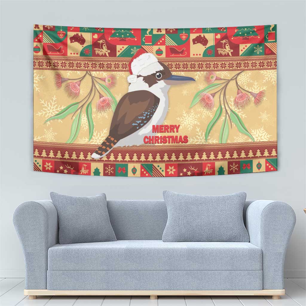 Australia Christmas Tapestry Kookaburra Santa With Gumtree - Vibe Hoodie Shop