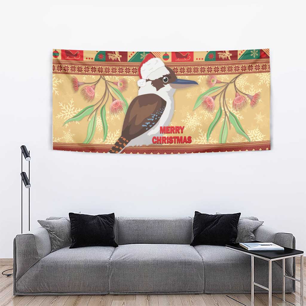 Australia Christmas Tapestry Kookaburra Santa With Gumtree - Vibe Hoodie Shop