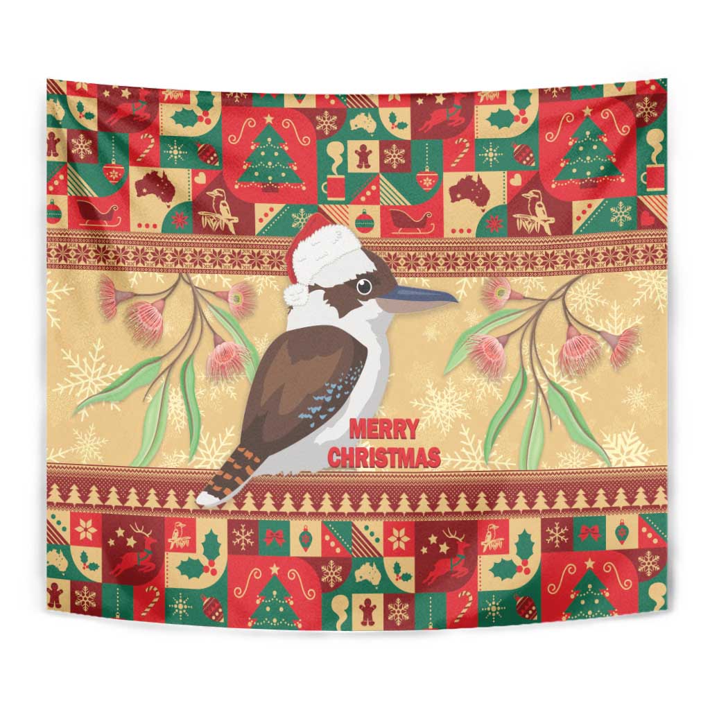 Australia Christmas Tapestry Kookaburra Santa With Gumtree - Vibe Hoodie Shop