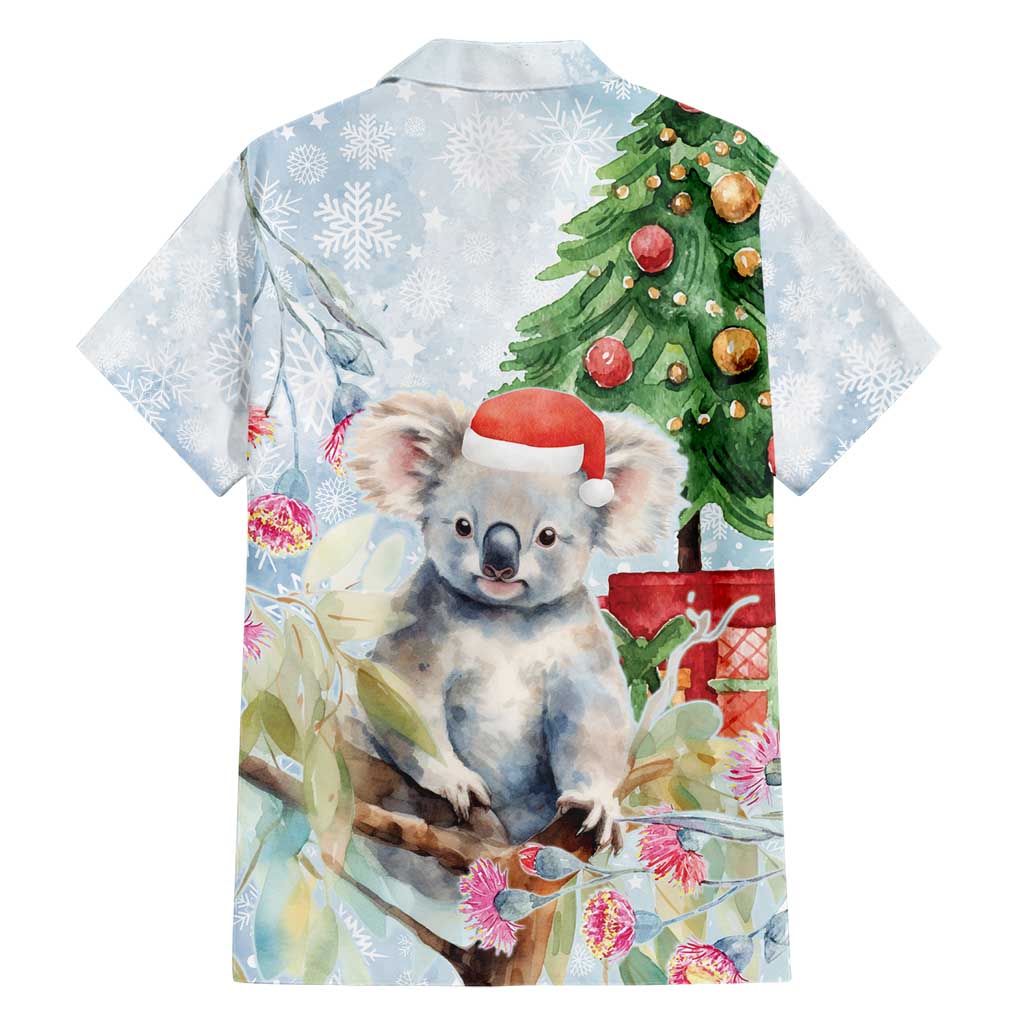 Australia Christmas Hawaiian Shirt Koala Santa With Eucalyptus - Watercolor - Vibe Hoodie Shop