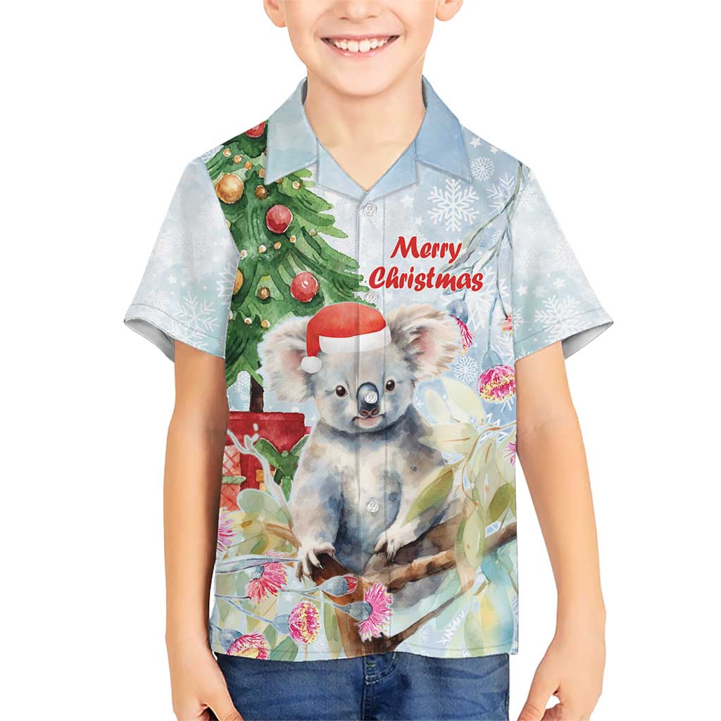 Australia Christmas Hawaiian Shirt Koala Santa With Eucalyptus - Watercolor - Vibe Hoodie Shop