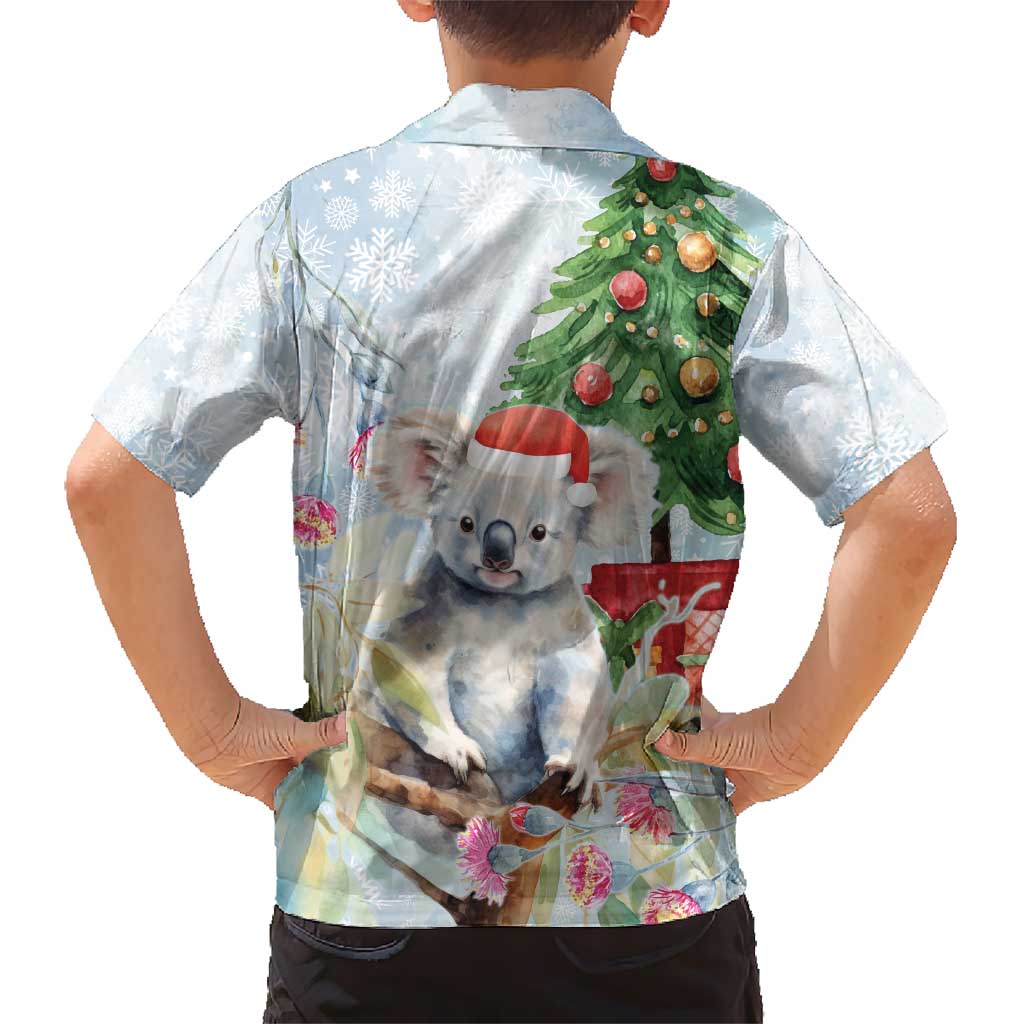 Australia Christmas Hawaiian Shirt Koala Santa With Eucalyptus - Watercolor - Vibe Hoodie Shop