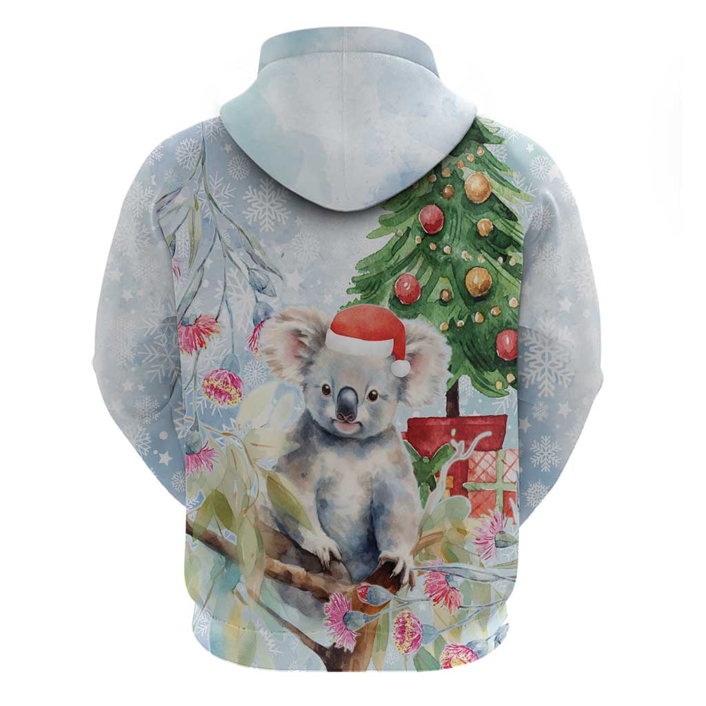 Australia Christmas Hoodie Koala Santa With Eucalyptus - Watercolor - Vibe Hoodie Shop