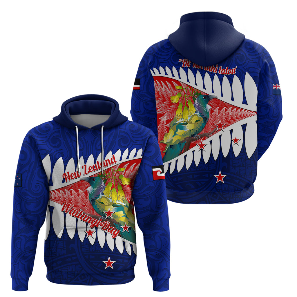New Zealand Waitangi Day Hoodie NZ Maori Tui Bird With Kowhai Flowers - Vibe Hoodie Shop