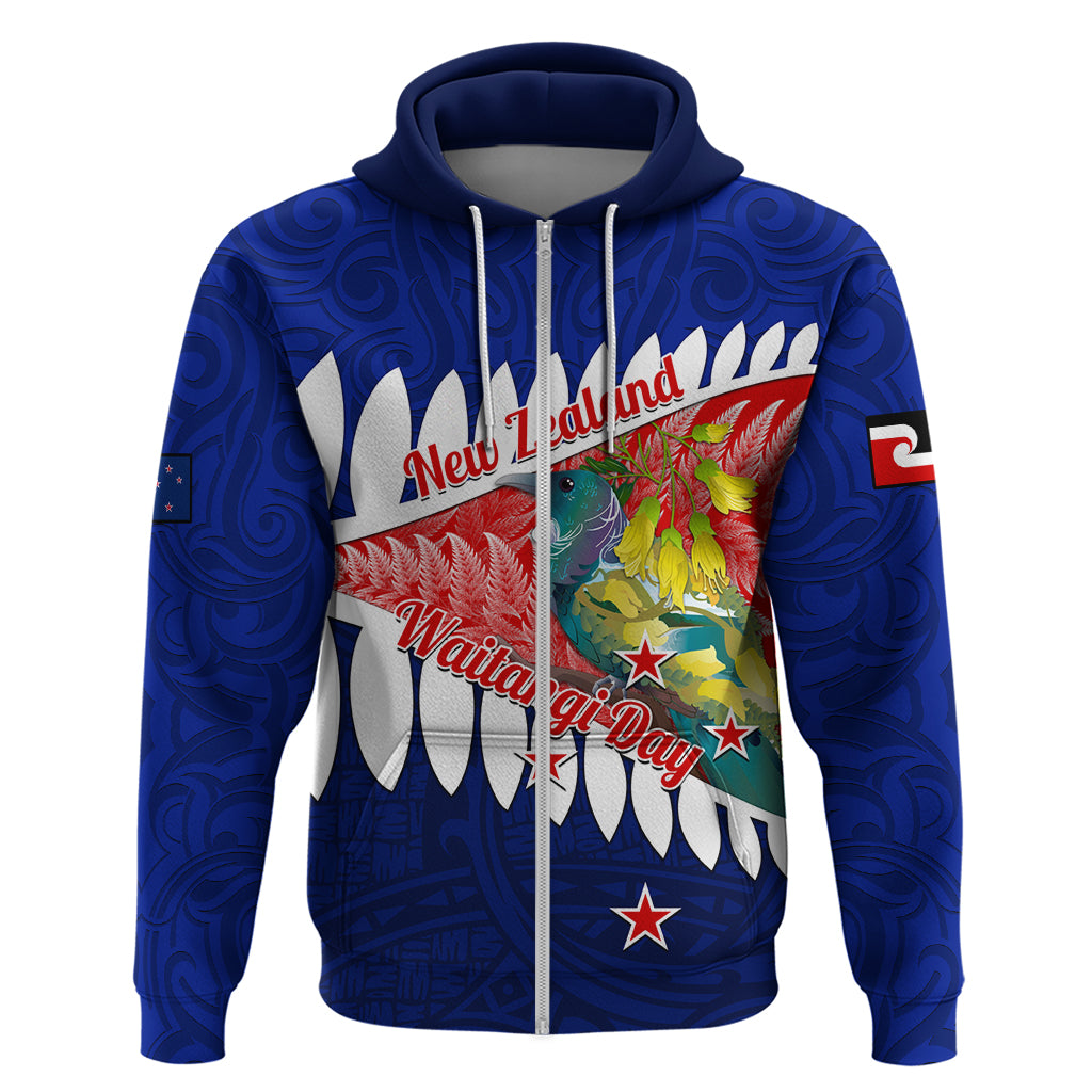 New Zealand Waitangi Day Hoodie NZ Maori Tui Bird With Kowhai Flowers - Vibe Hoodie Shop