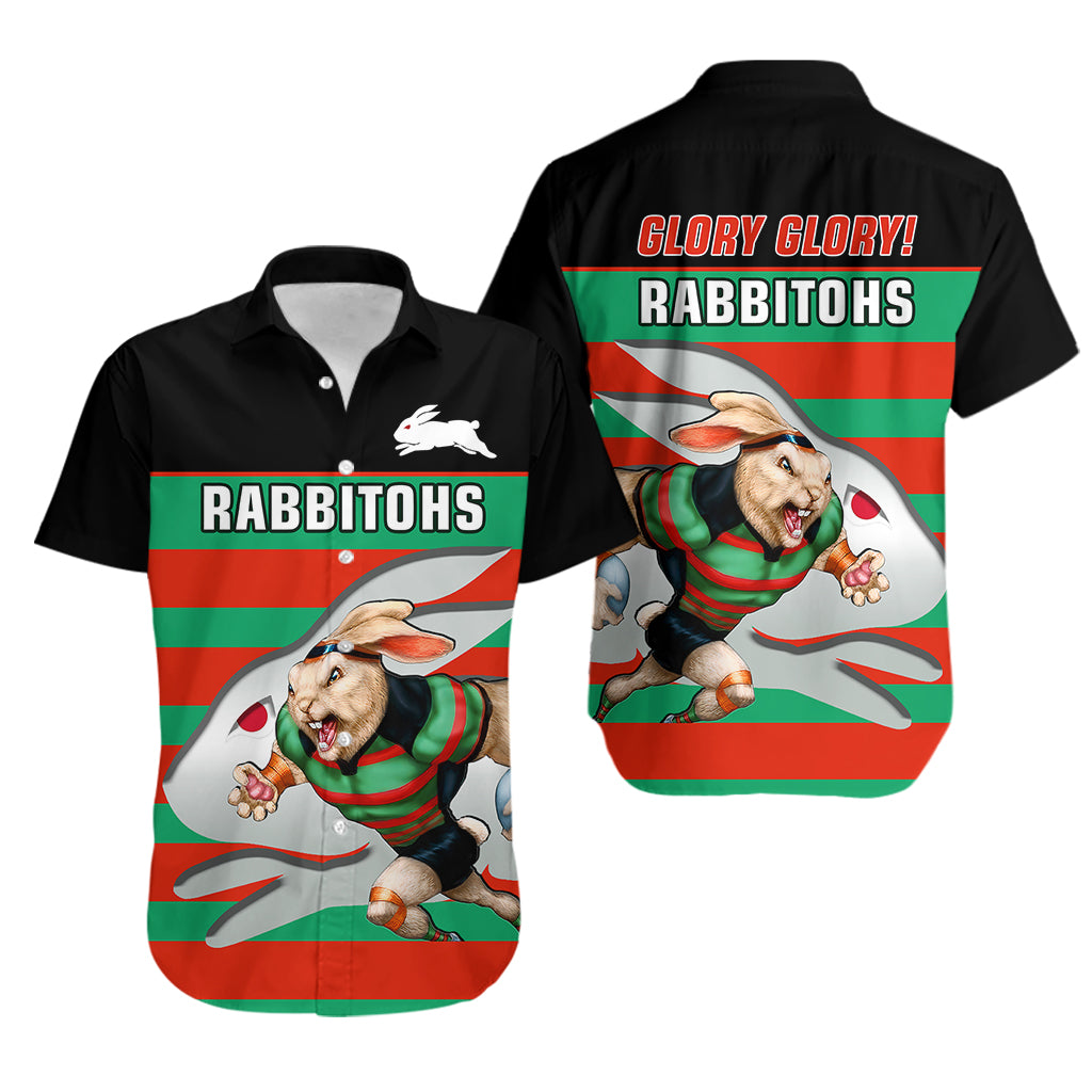 Rabbitohs Rugby 2023 Hawaiian Shirt Glory Glory Souths Unique - Vibe Hoodie Shop