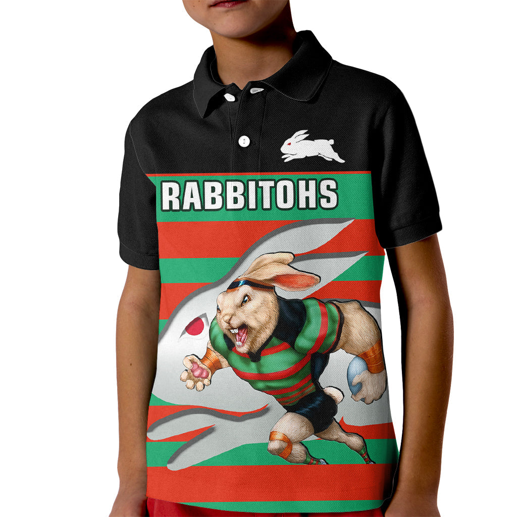 Rabbitohs Rugby 2023 Kid Polo Shirt Glory Glory Souths Unique - Vibe Hoodie Shop