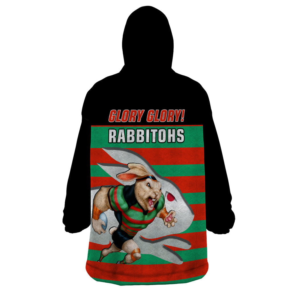 Rabbitohs Rugby 2023 Wearable Blanket Hoodie Glory Glory Souths Unique - Vibe Hoodie Shop