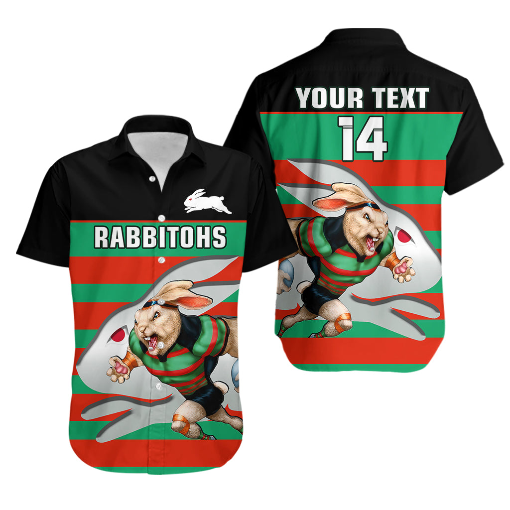 (Custom Text And Number) Rabbitohs Rugby 2023 Hawaiian Shirt Glory Glory Souths Unique - Vibe Hoodie Shop