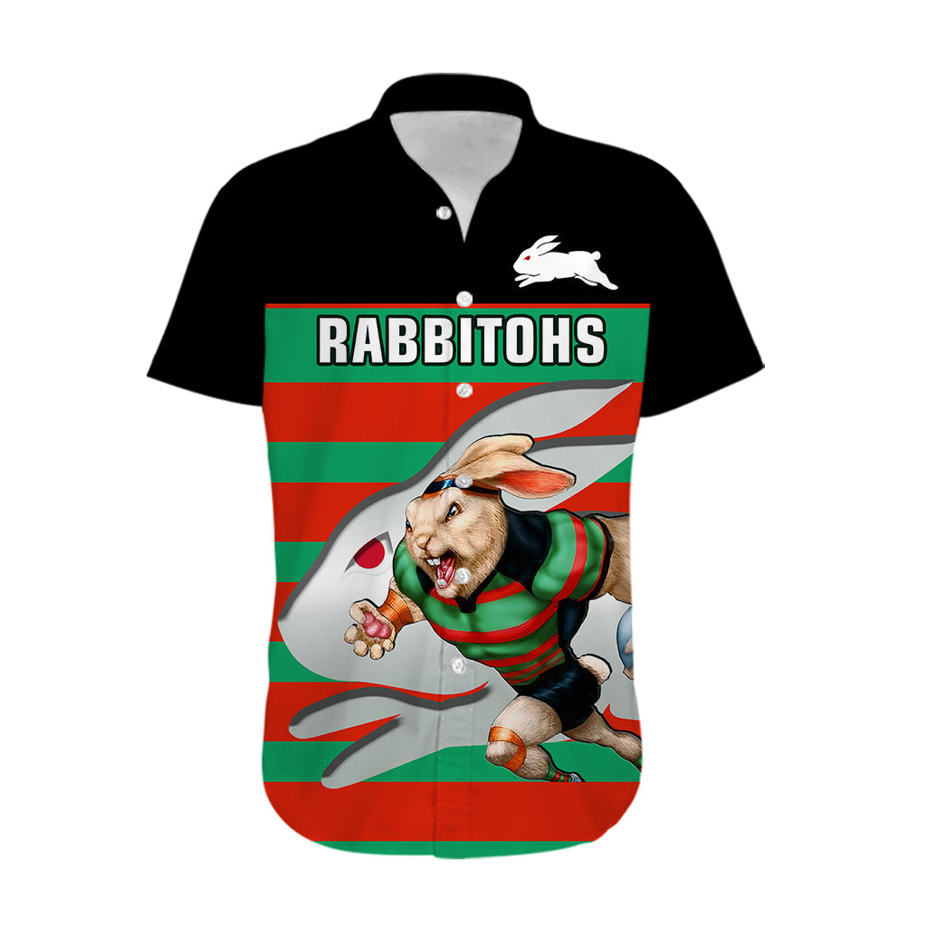 (Custom Text And Number) Rabbitohs Rugby 2023 Hawaiian Shirt Glory Glory Souths Unique - Vibe Hoodie Shop