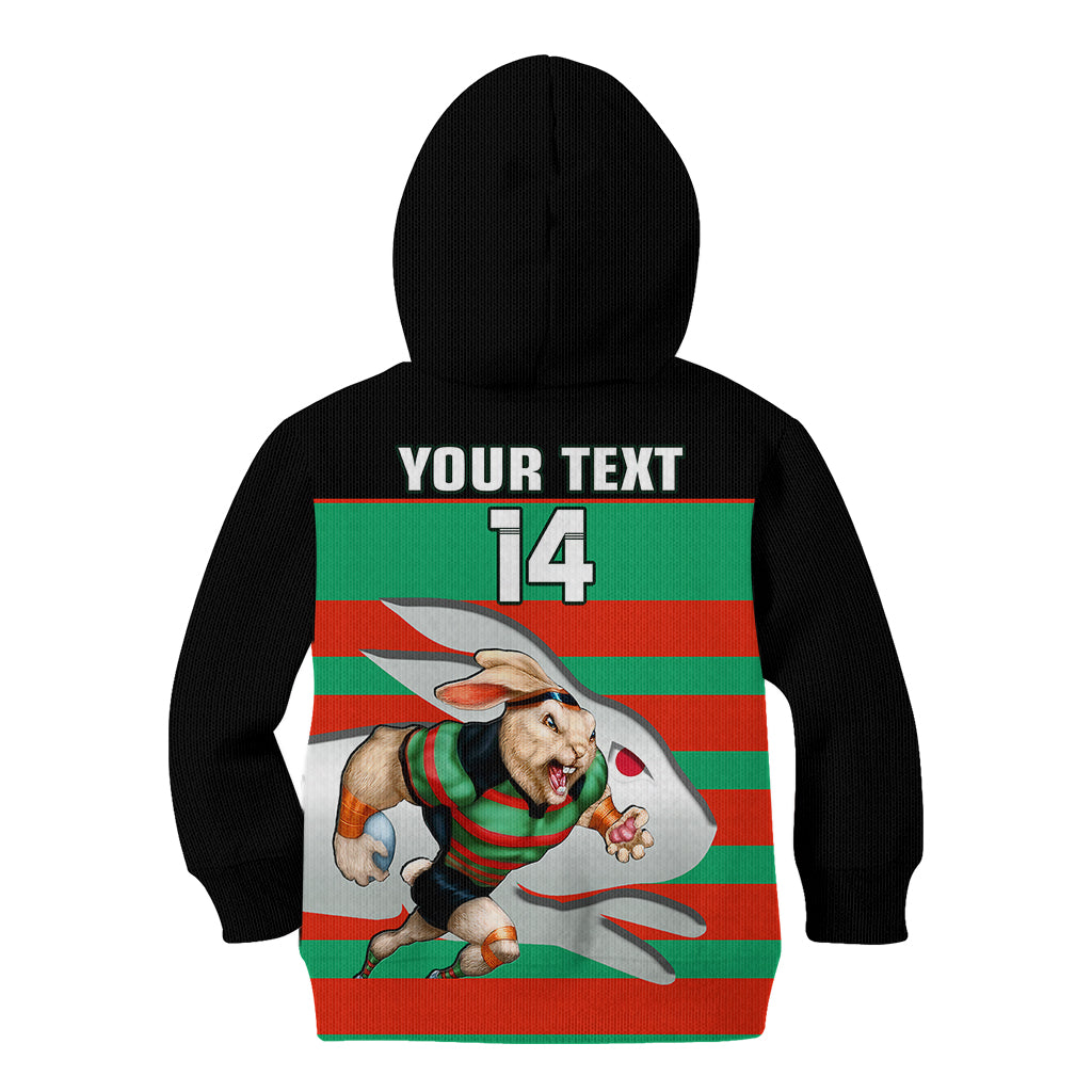 (Custom Text And Number) Rabbitohs Rugby 2023 Kid Hoodie Glory Glory Souths Unique - Vibe Hoodie Shop