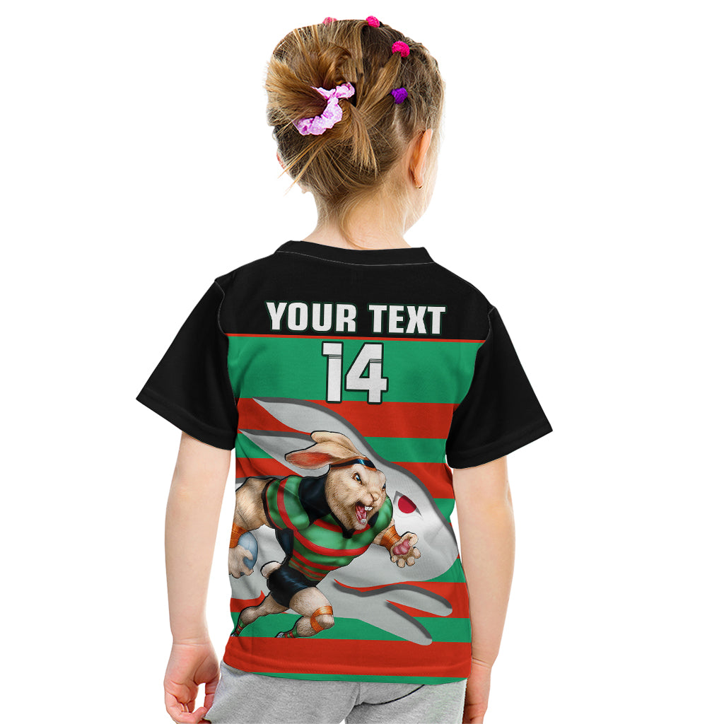 (Custom Text And Number) Rabbitohs Rugby 2023 Kid T Shirt Glory Glory Souths Unique - Vibe Hoodie Shop