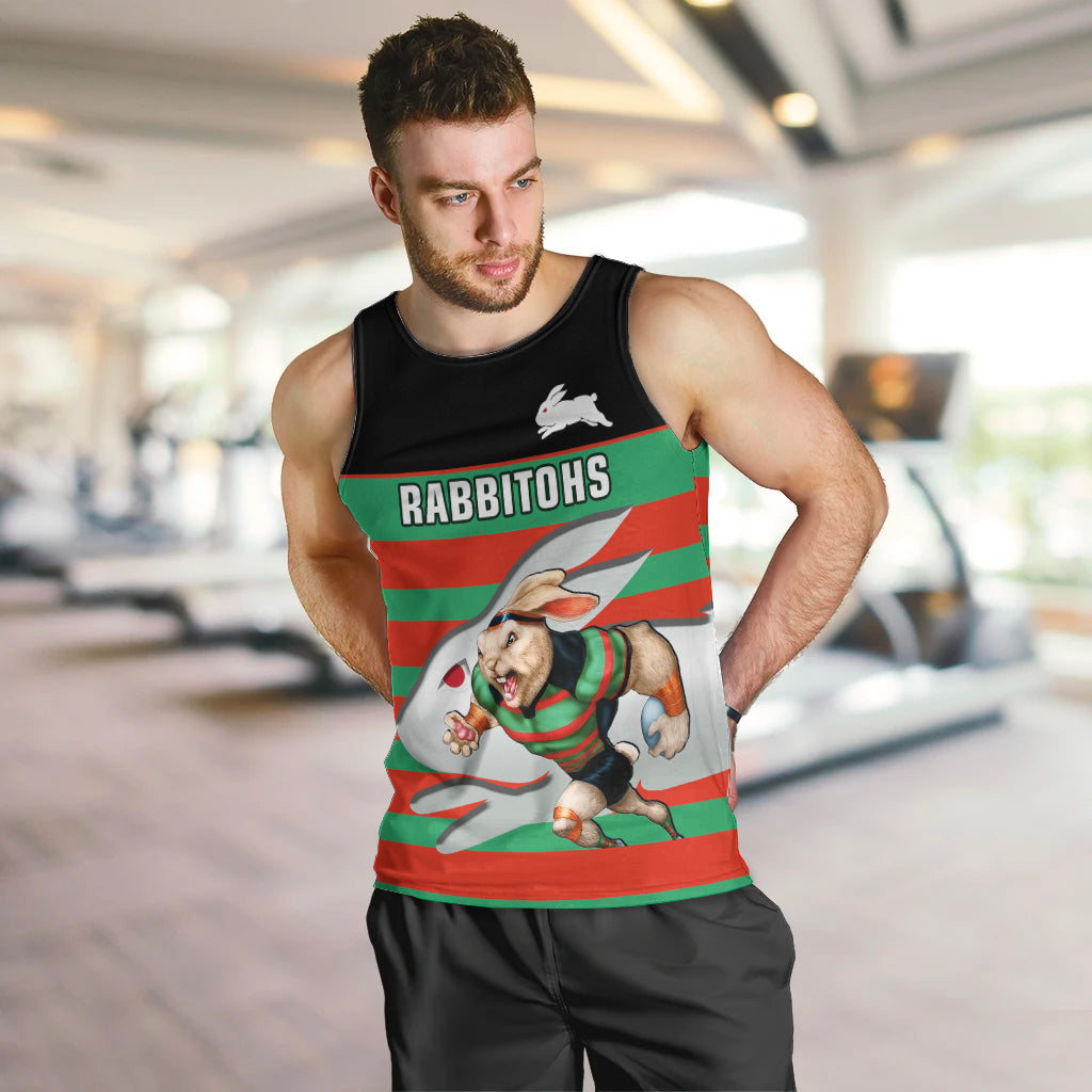 (Custom Text And Number) Rabbitohs Rugby 2023 Men Tank Top Glory Glory Souths Unique - Vibe Hoodie Shop