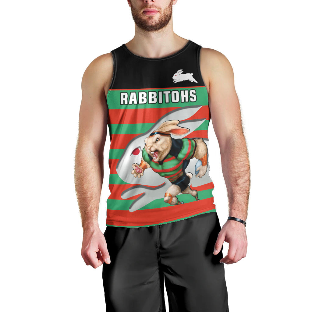 (Custom Text And Number) Rabbitohs Rugby 2023 Men Tank Top Glory Glory Souths Unique - Vibe Hoodie Shop