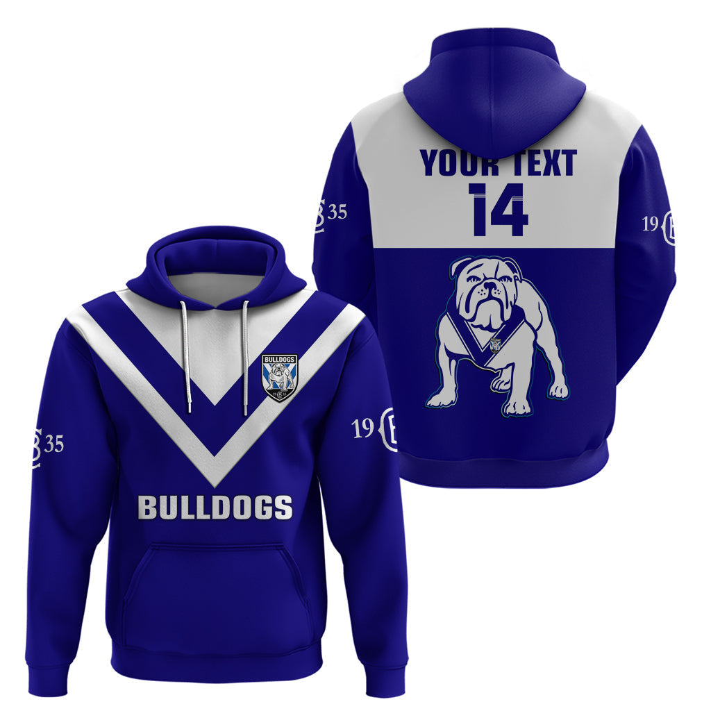 (Custom Text And Number) Bulldogs Rugby 2023 Hoodie Canterbury Bankstown Go Dogs - Vibe Hoodie Shop