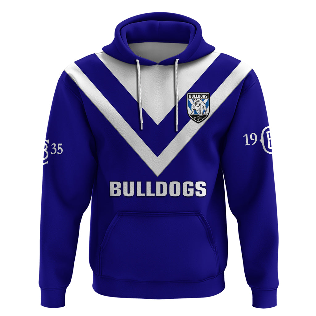 (Custom Text And Number) Bulldogs Rugby 2023 Hoodie Canterbury Bankstown Go Dogs - Vibe Hoodie Shop