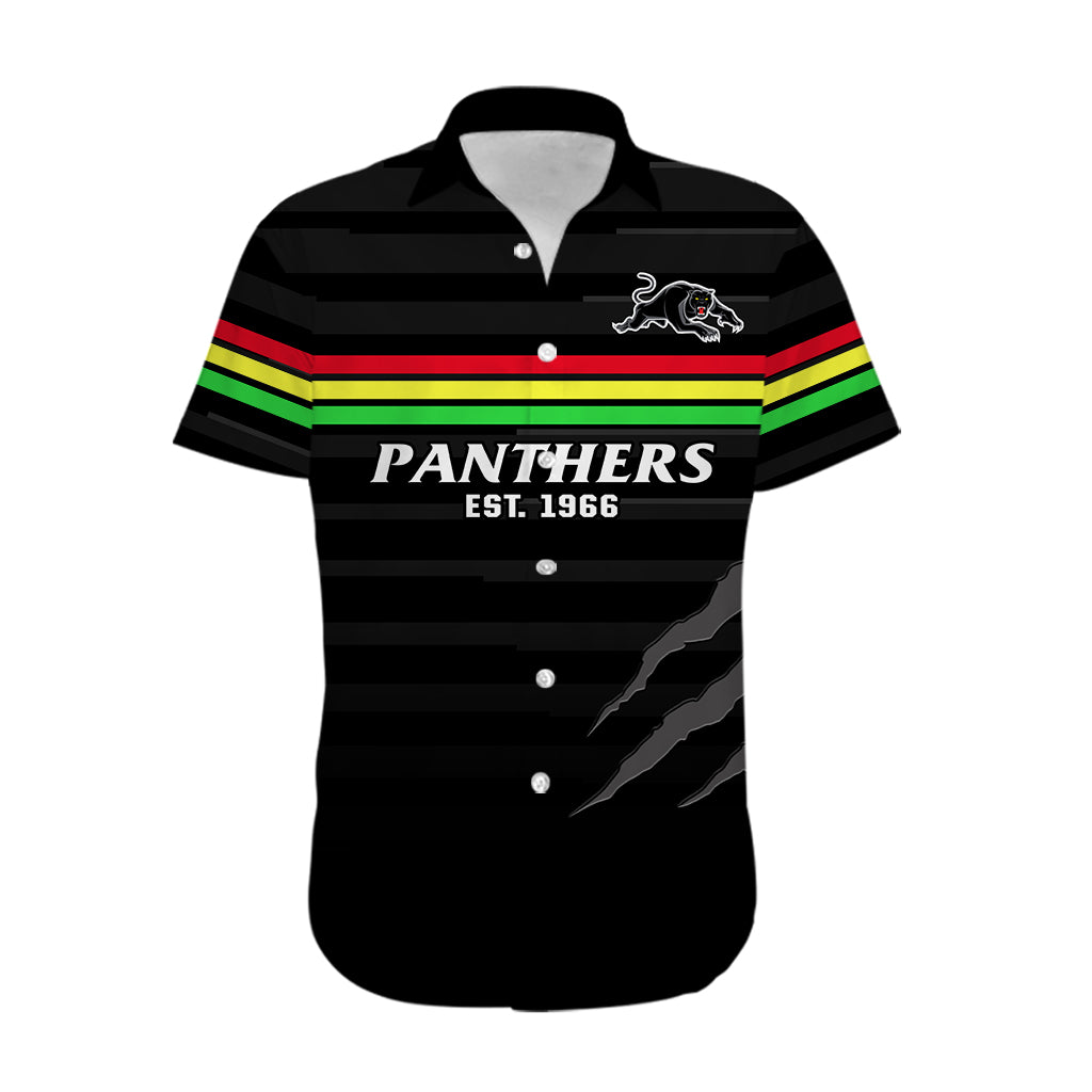 Penrith Panthers Rugby 2023 Hawaiian Shirt The Riff Est 1966 Black Sporty - Vibe Hoodie Shop