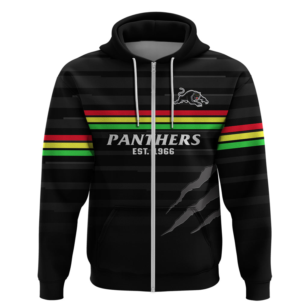 Penrith Panthers Rugby 2023 Hoodie The Riff Est 1966 Black Sporty - Vibe Hoodie Shop