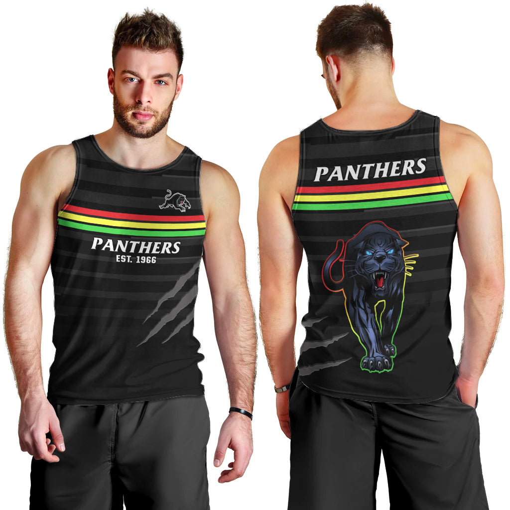 Penrith Panthers Rugby 2023 Men Tank Top The Riff Est 1966 Black Sporty - Vibe Hoodie Shop
