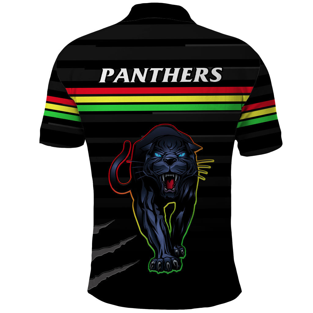 Penrith Panthers Rugby 2023 Polo Shirt The Riff Est 1966 Black Sporty - Vibe Hoodie Shop