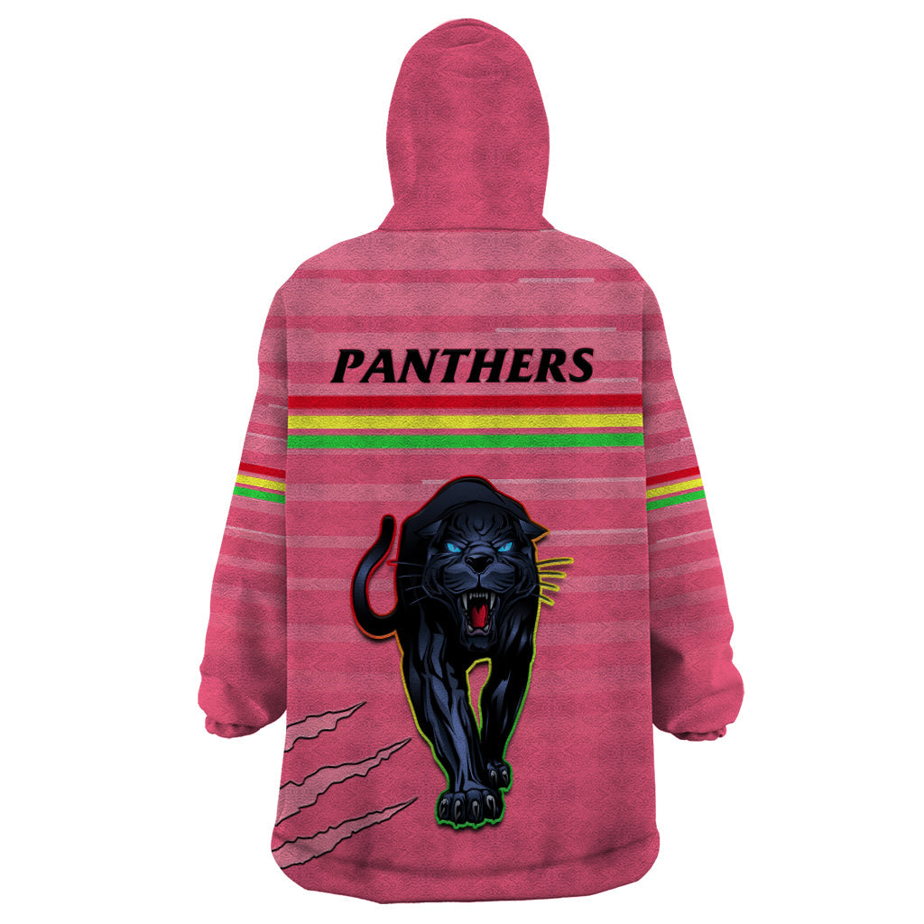 Penrith Panthers Rugby 2023 Wearable Blanket Hoodie The Riff Est 1966 Pink Sporty - Vibe Hoodie Shop