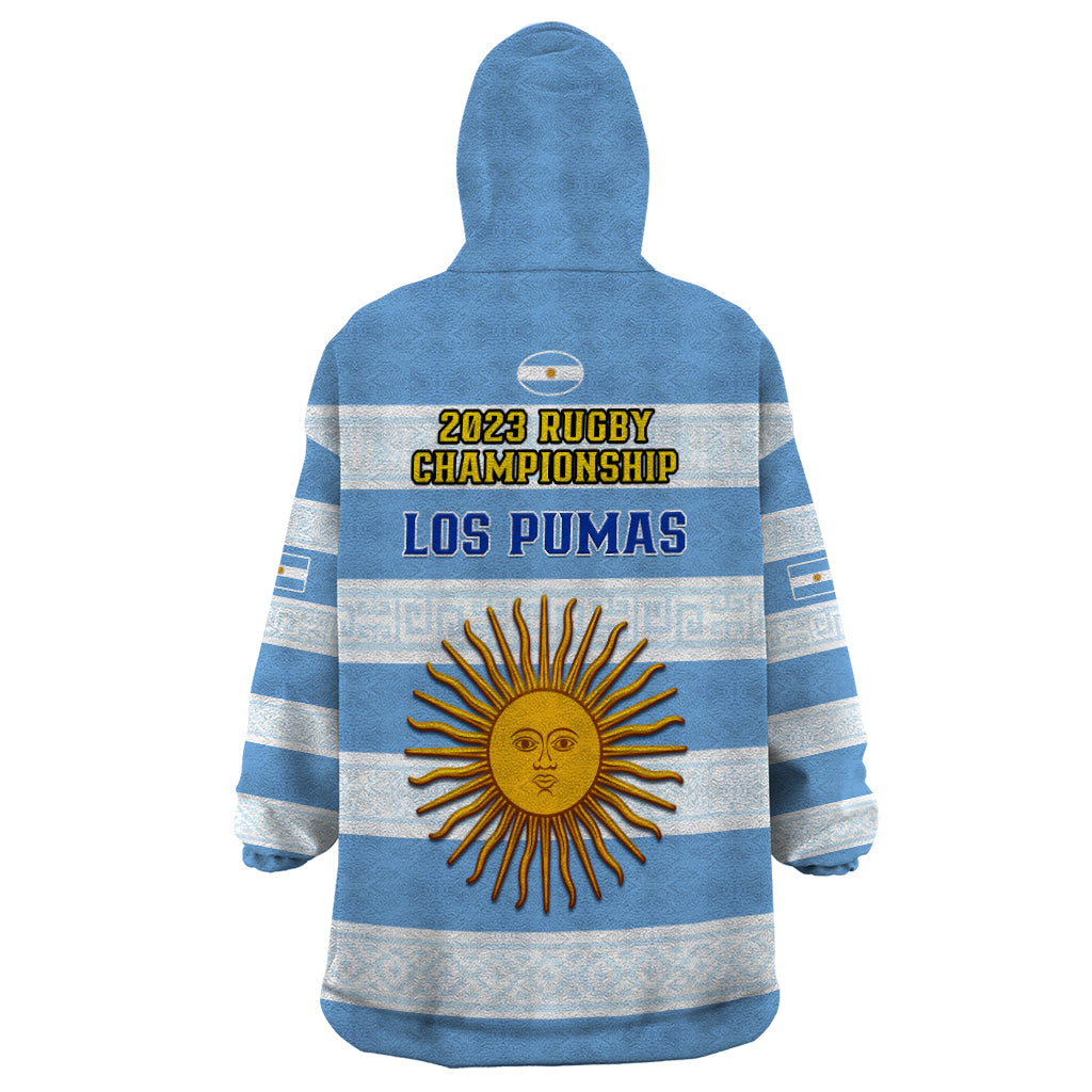 Argentina Rugby Wearable Blanket Hoodie Los Pumas 2023 Go Champions Unique Style - Vibe Hoodie Shop