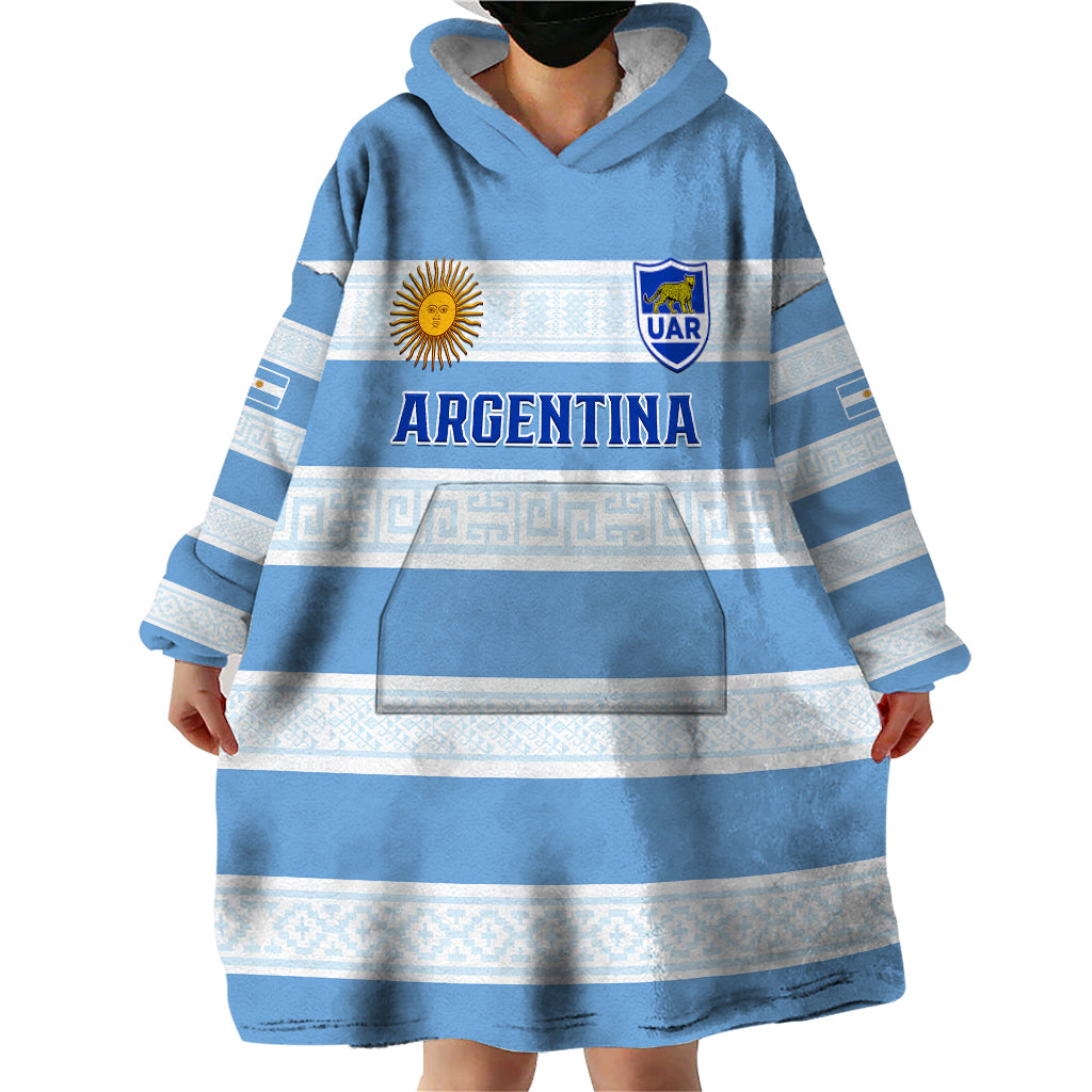 Argentina Rugby Wearable Blanket Hoodie Los Pumas 2023 Go Champions Unique Style - Vibe Hoodie Shop