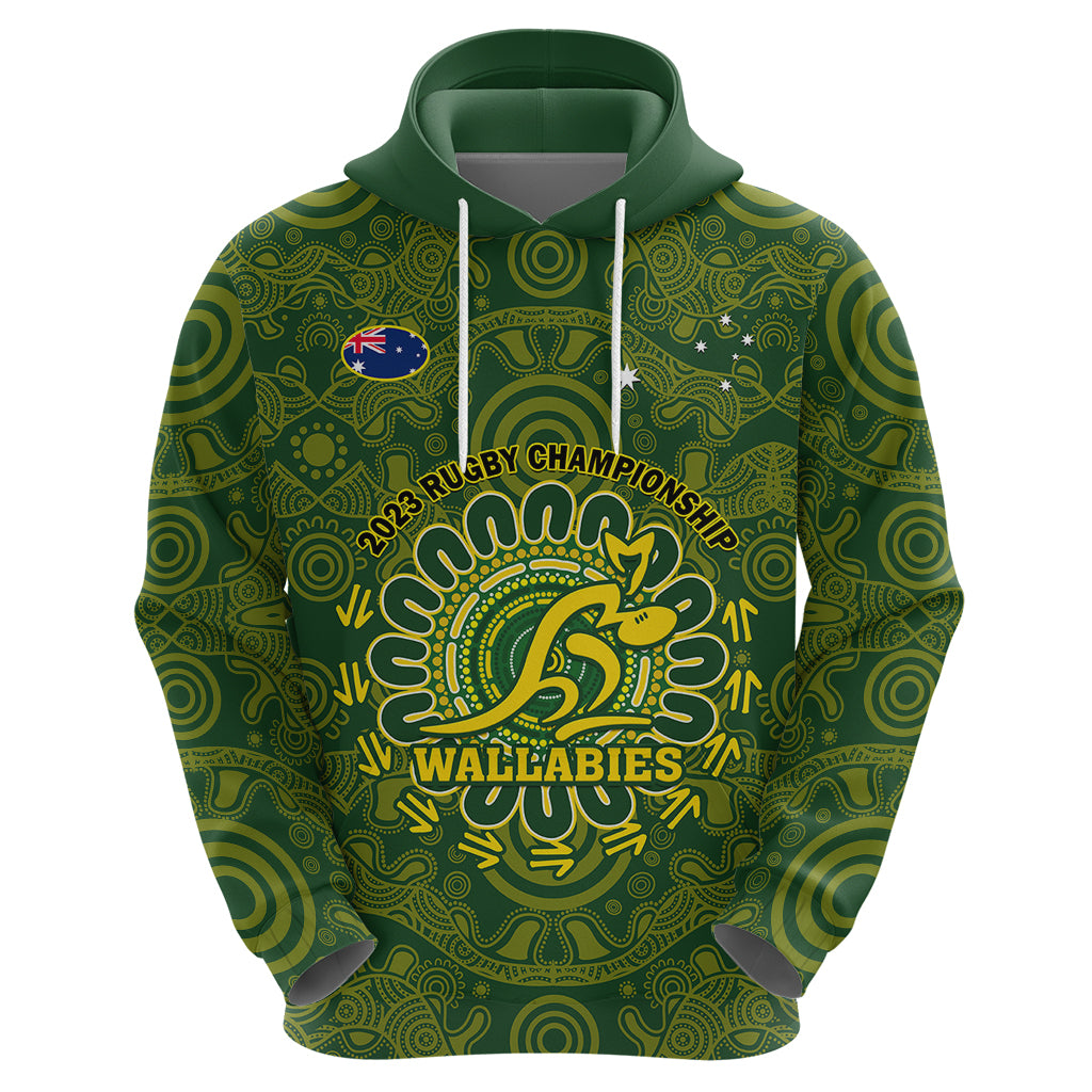 Personalised Australia Rugby Hoodie Wallabies 2023 Go Champions Indigenous Art - Vibe Hoodie Shop