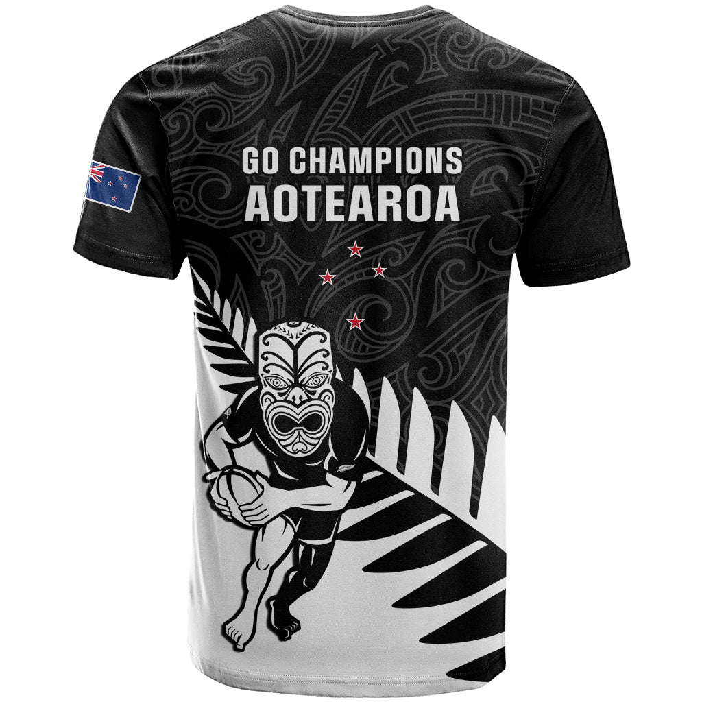 New Zealand Silver Fern Rugby T Shirt All Black 2023 Go Champions Maori Pattern - Vibe Hoodie Shop