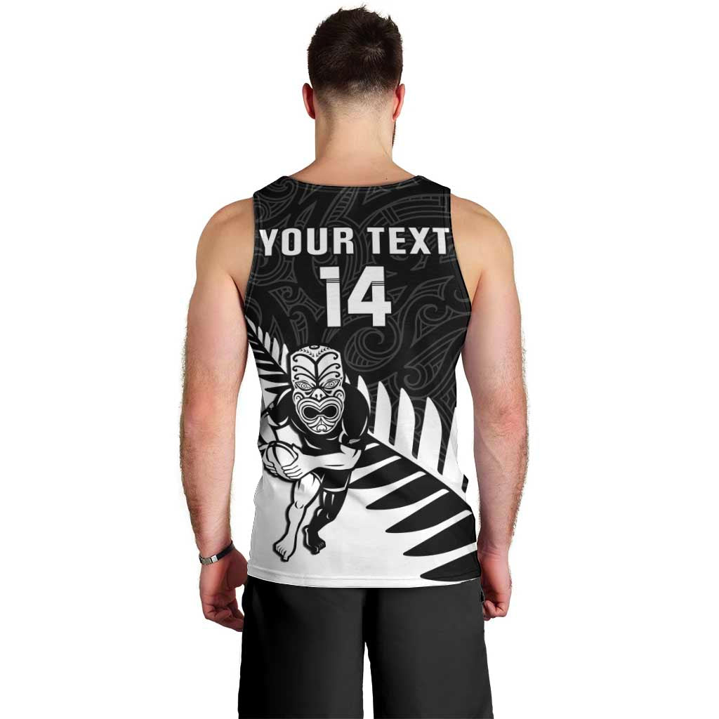 Personalised New Zealand Silver Fern Rugby Men Tank Top All Black Go Champions Maori Pattern LT14