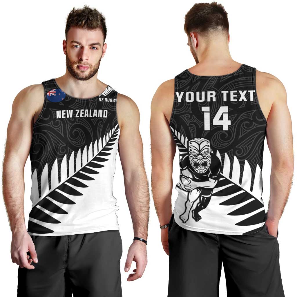 Personalised New Zealand Silver Fern Rugby Men Tank Top All Black Go Champions Maori Pattern LT14