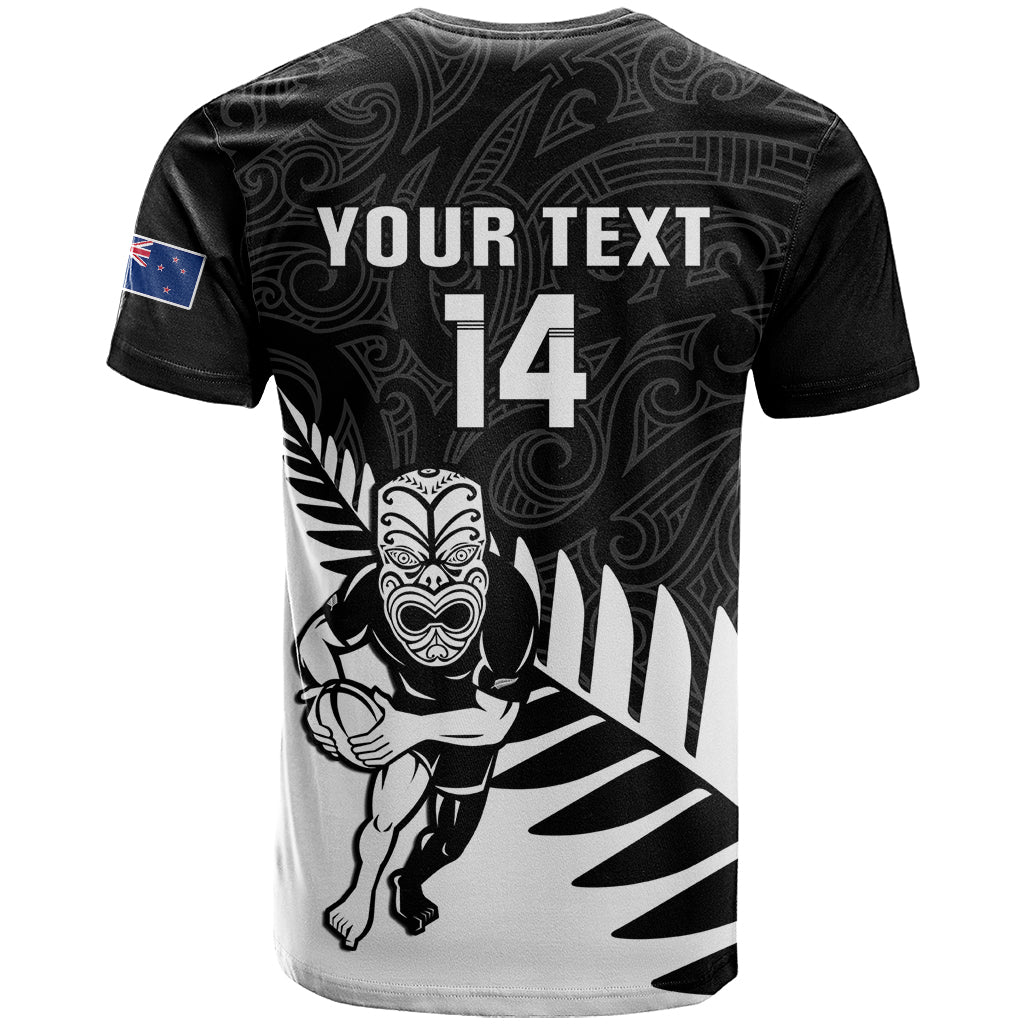 Personalised New Zealand Silver Fern Rugby T Shirt All Black 2024 Go Champions Maori Pattern - Vibe Hoodie Shop