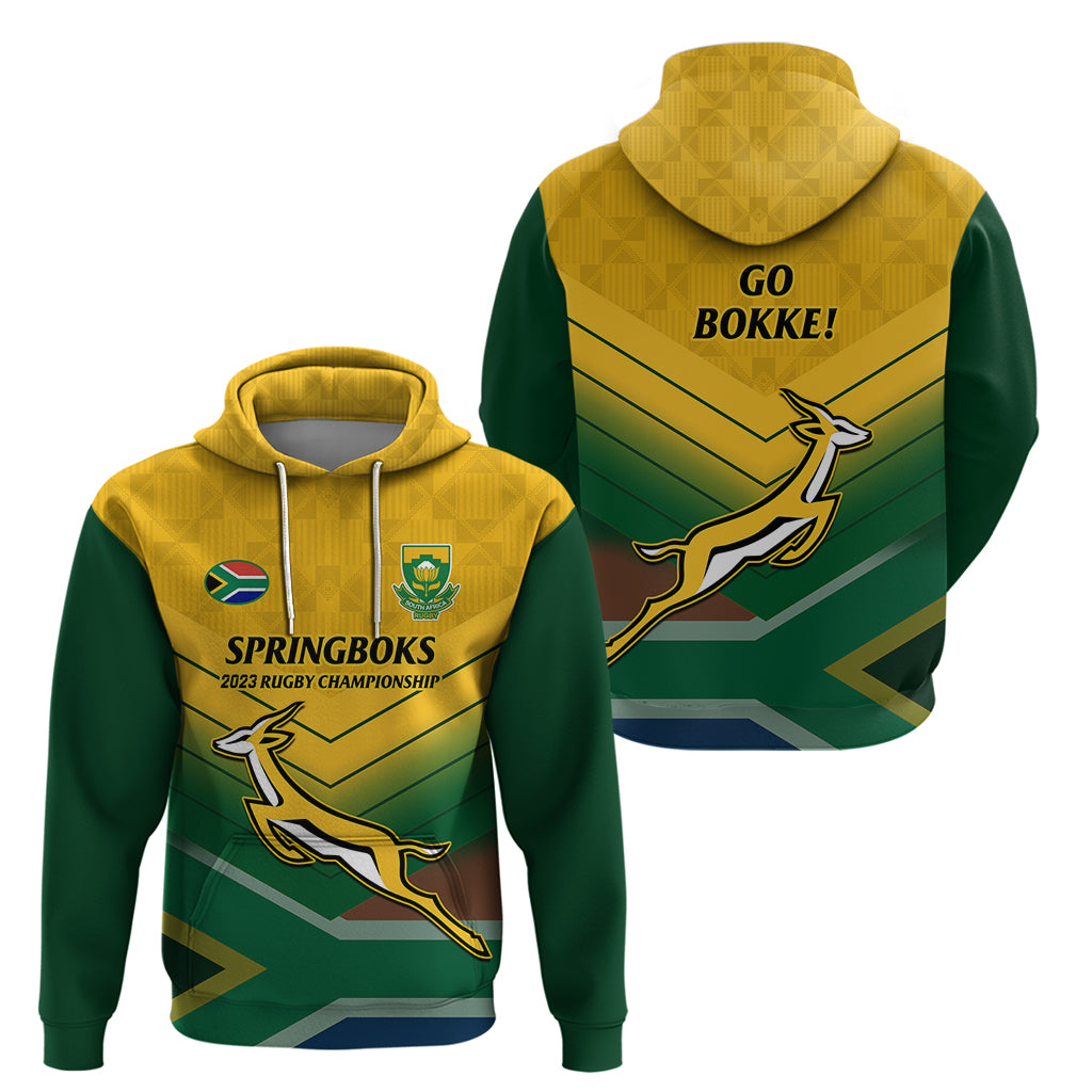 South Africa Rugby Hoodie Springboks 2023 Go Champions African Pattern - Vibe Hoodie Shop