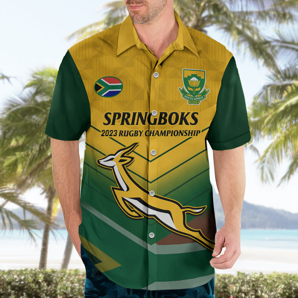 Personalised South Africa Rugby Hawaiian Shirt Springboks 2023 Go Champions African Pattern - Vibe Hoodie Shop