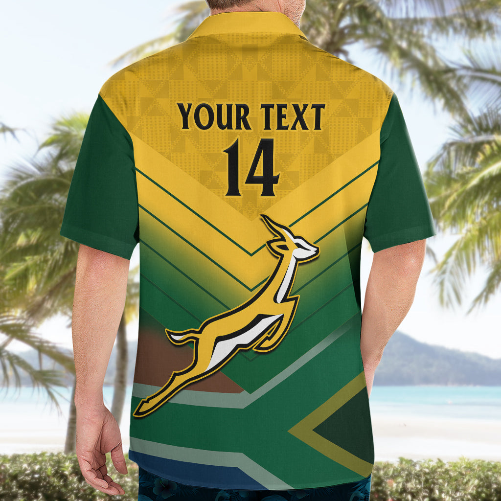 Personalised South Africa Rugby Hawaiian Shirt Springboks 2023 Go Champions African Pattern - Vibe Hoodie Shop