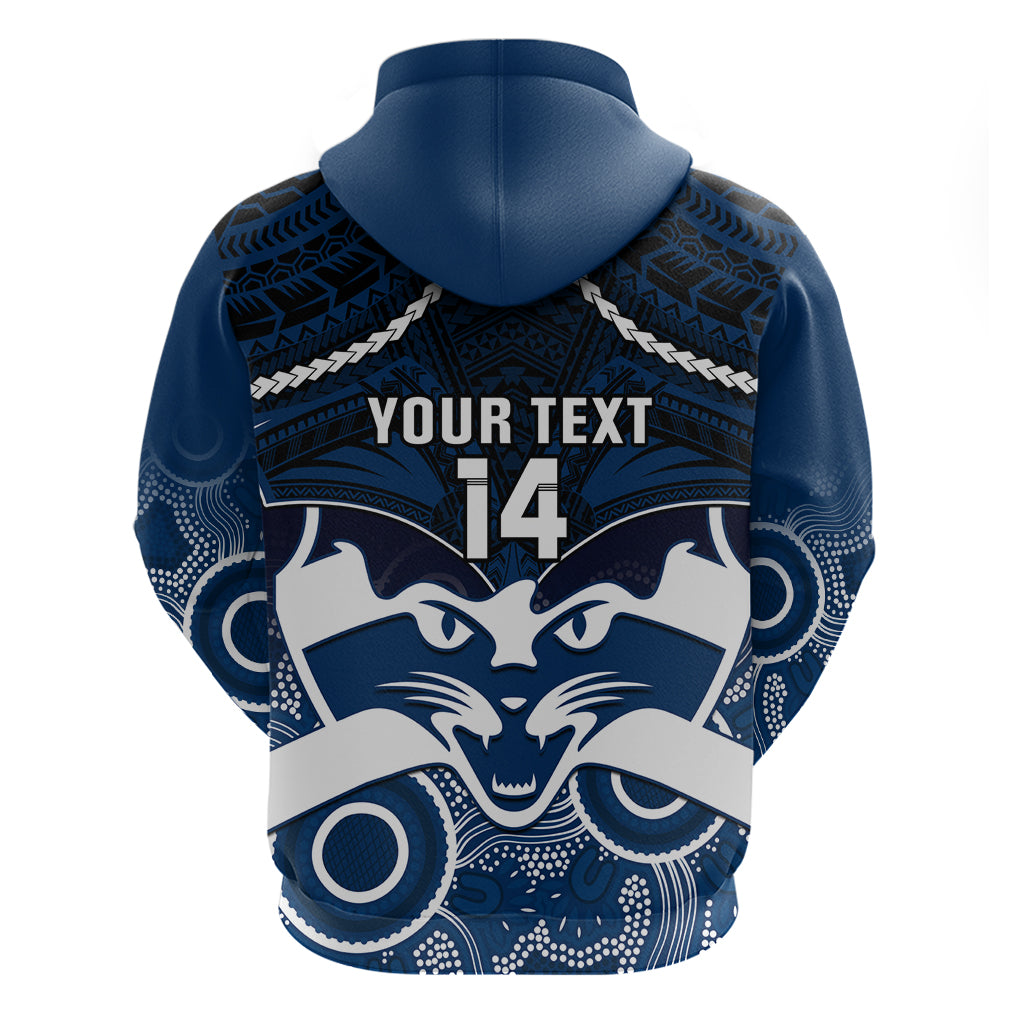 Personalised Geelong Football Hoodie Go Cats Aboriginal Mix Polynesian Pattern - Vibe Hoodie Shop