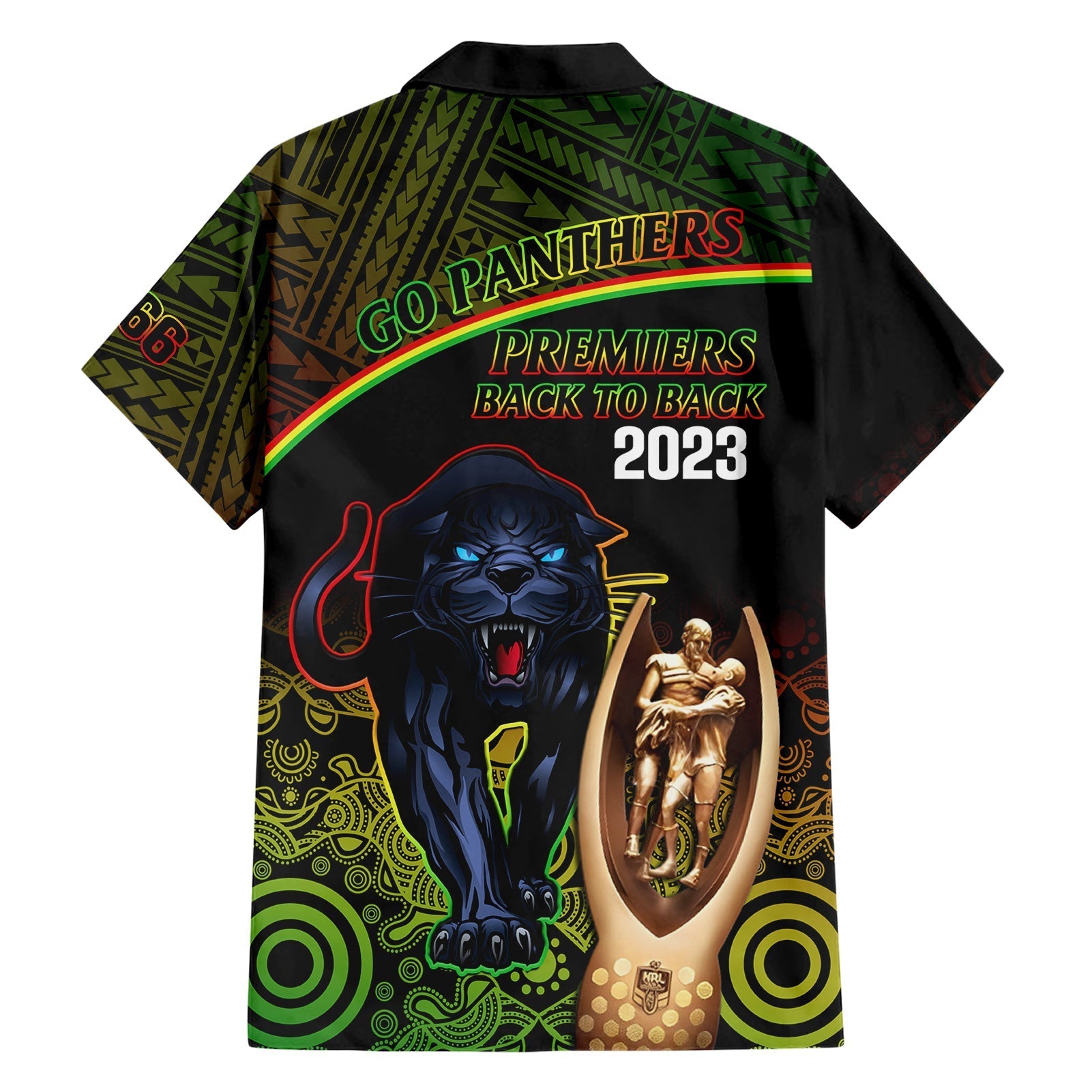 Panthers Rugby Hawaiian Shirt Go Premiers Back To Back Polynesian Indigenous Art - Vibe Hoodie Shop