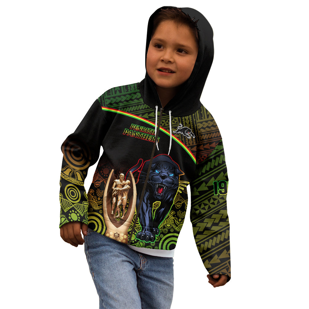 Panthers Rugby Kid Hoodie Go Premiers Back To Back Polynesian Indigenous Art - Vibe Hoodie Shop